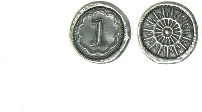 The Broken Token Prop Coins - Wondrous Metal Replica Coins for 7 Wonders, Pack of 57 - Fantasy Novelty and Replica Coins