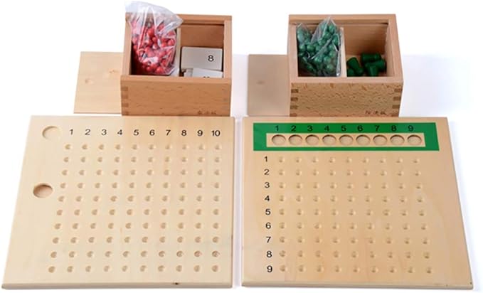 Kghios Montessori Multiplication and Division Board Montessori Math Toys Material for Toddlers Kids,Multiplication & Division Board