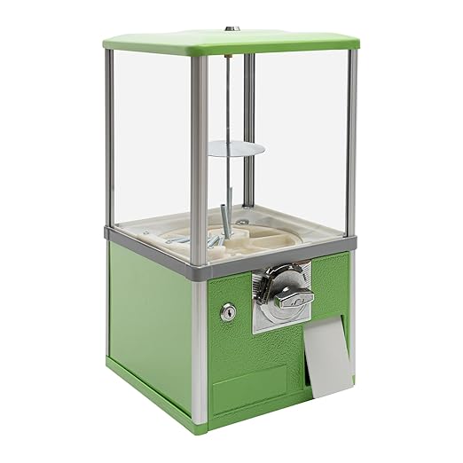Candy Vending Machine Gumball Machine Large Load Capacity Gumball Bank for Game Stores and Retail Stores Vintage Style for 1.77-1.97inch Gadgets Height 20.87inch (Green)