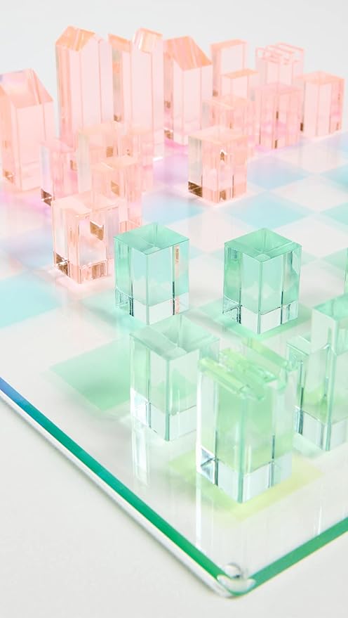 Sunnylife Women's Lucite Chess & Checkers Aurora, Aurora, One Size