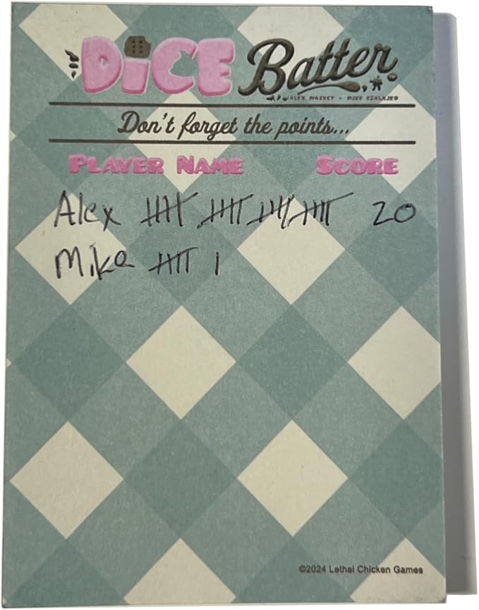 Lethal Chicken Games Dice Batter – Fun Dice Game for Kids and Families | Fast-Paced for 2-4 Players | Party Classroom or Travel Game for Ages 8-12 & Adults | Food-Themed Board Game