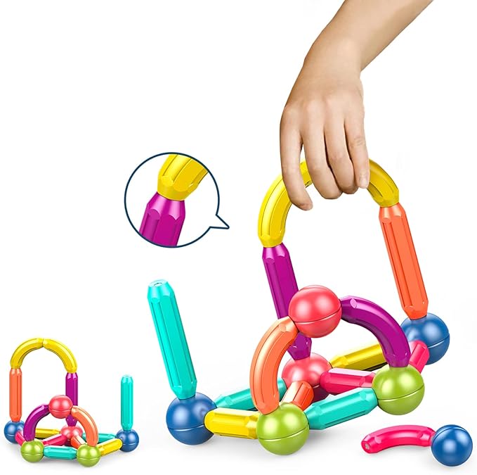 Magnetic Stick, Balls and Rods Set, Building Blocks, STEM Stacking Toys, Educational Toys for Kids Boys and Girls (25 PCS)