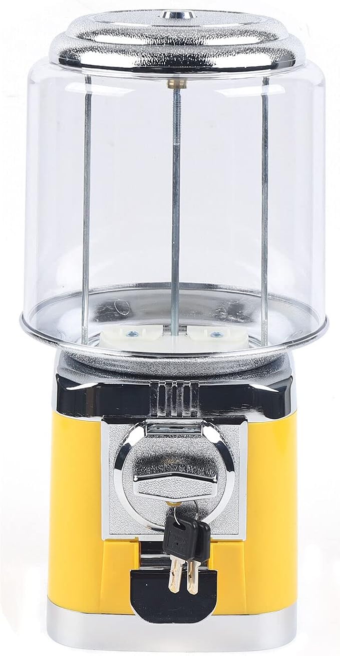 PanDair Gumball Vending Machine Child Toy Candy Machine, Capsules, Bouncy Balls Dispensers US Stock (Yellow)