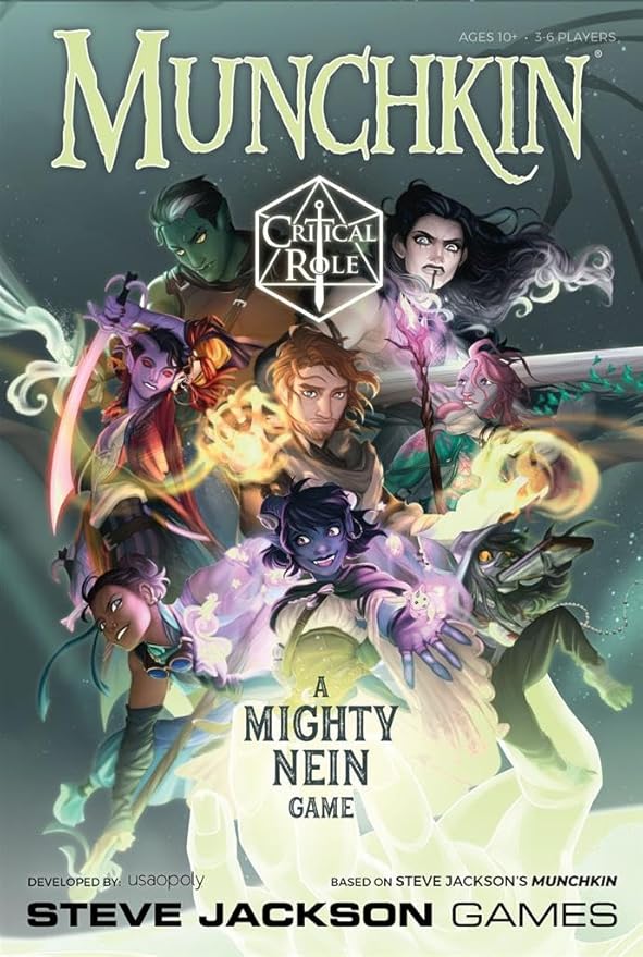 USAOPOLY Munchkin: Critical Role Card Game | Munchkin Game Featuring Critical Role Mighty Nein Campaign | Officially Licensed Critical Role Card Game | Familiar Members, Characters & Guests
