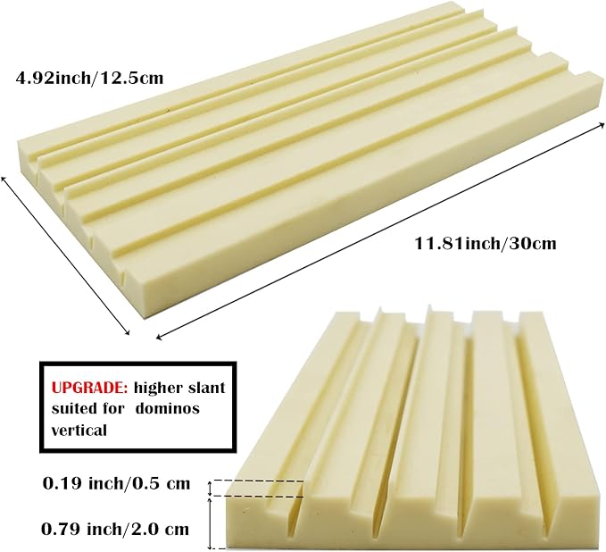 Yuanhe Plastic Domino Card Holders - Dominoes Tile Stand Organizer and Playing Card Game Racks/Trays, Set of 4