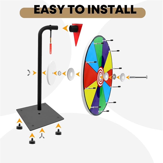 12" Heavy Duty Spinning Wheel for Prizes,10 Colorful Prize Slots Tabletop Spinner,Color Prize Wheel for Trade Show,Fortune Spinning Game,Carnival