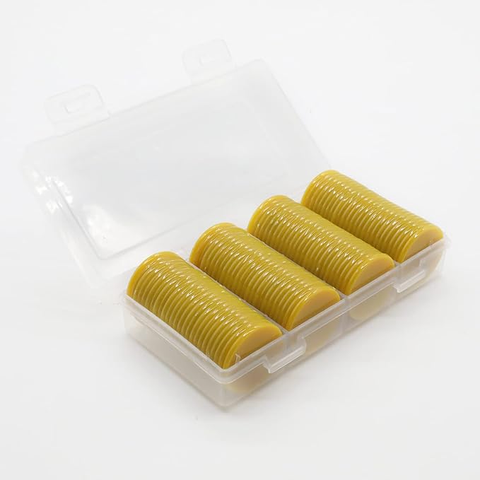 Set of 100 Opaque Plastic Learning Counters Mini Poker Chips Game Tokens with Storage Box (Goldenrod, 1 Inch)