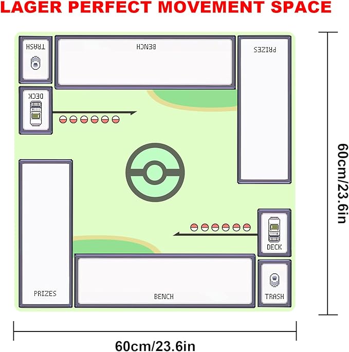 2Player mat Playmat Mat for Game Card Card Game Square Desk Mat for Gamer, Office Home, 60x60cm/23.6x23.6inch