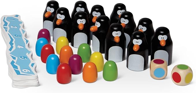 Tabletop Strategy Game, Skill Building Educational Memory Game, for Kids Family Preschool, Ages 4+, Award Winning, Pengoloo (Wooden Version) by Blue Orange Games