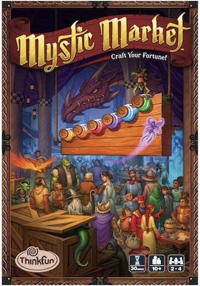 ThinkFun Mystic Market Strategy Card Game For 2-4 Players Ages 10 and Up – An Exciting Fast Paced Game Perfect for Both Families and Gamers, Multi