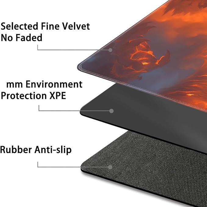 Board Game for TCG Playmat Table Mats Games Size 60X35 cm Mousepad Compatible for MTG RPG CCG Trading Card Game Play mats with 6 Dice (Playmat 134)