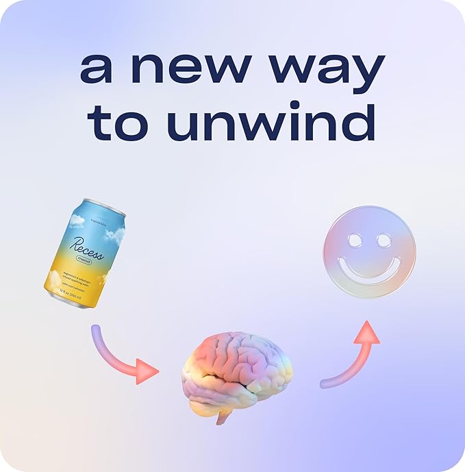 Recess Mood Magnesium & Adaptogen Drink, Relaxation Beverage, 12 Ounce (Paradise Sampler Variety Pack, 12 Pack)