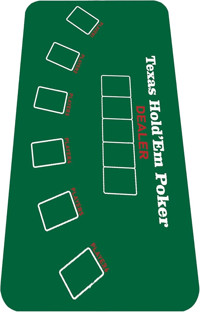 nuveti Poker Mat - 94 x47inch Non-Slip Poker Table Game Mat - Portable Rubber Waterproof Poker mat for Table 8-10 Player Card Game