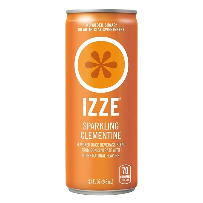 IZZE Sparkling Water Juice Beverage Blend, Dawn Variety Pack, Mango, Clementine, Strawberry, Pomegranate, No Sugar Added, 8.4 FL OZ, 24 Cans