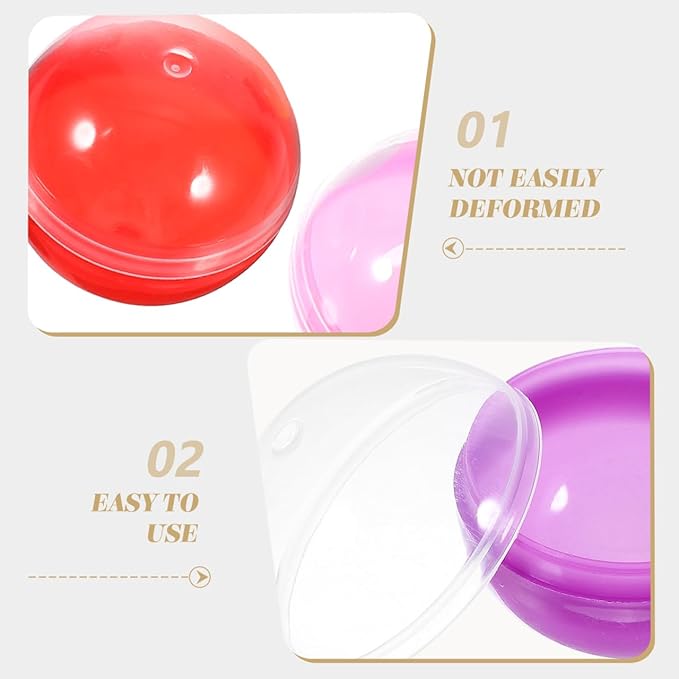 Vaguelly 50Pcs Colorful Plastic Vending Machine Capsules 1.1 Inch Round Balls for Gumball Machines, Party Favors, DIY Crafts, and Surprise Prizes