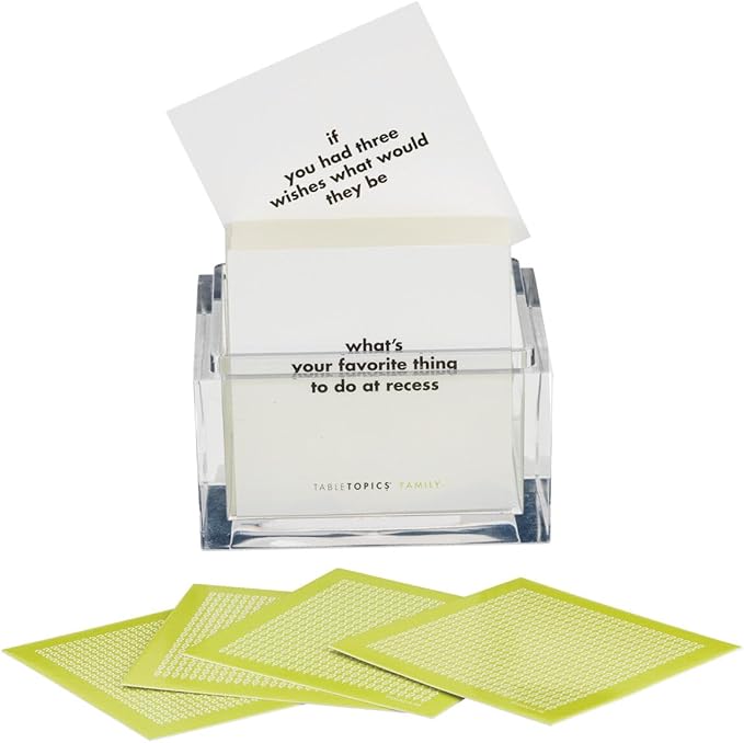 TableTopics Family Question Card Game - 135 Conversation Starter Cards for Family Time at the Dinner Table, Family Game Night, Great Questions to Ask Kids and Parents