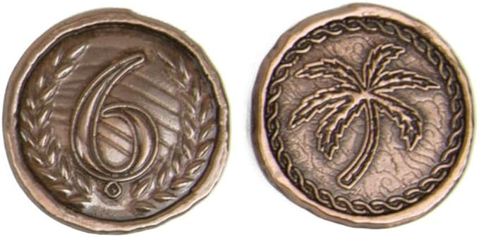 The Broken Token Prop Coins - Wondrous Metal Replica Coins for 7 Wonders, Pack of 57 - Fantasy Novelty and Replica Coins