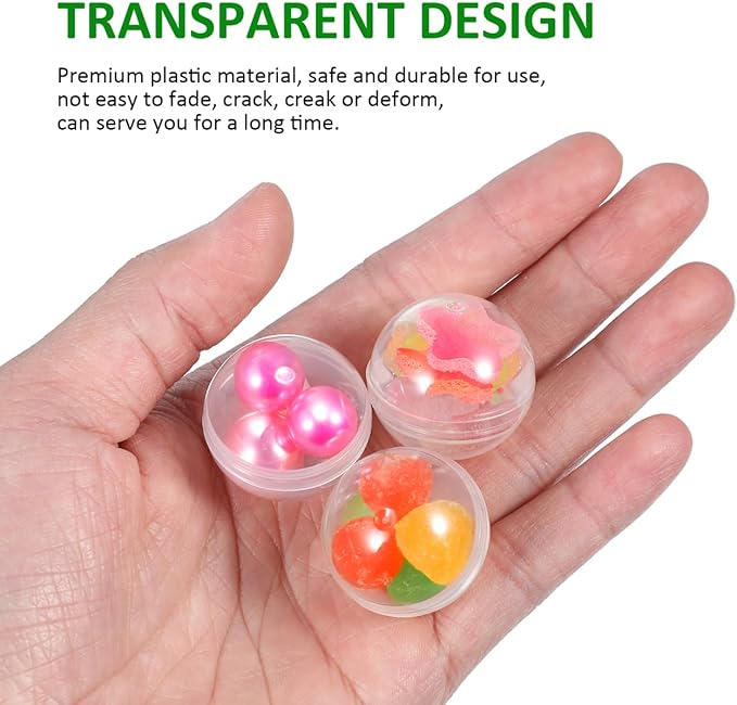 BESPORTBLE 100 Pcs Vending Machine Capsules, Gumball Capsule Small Empty Round Plastic Gumball Machine Containers for Prizes Party Favors (1 Inch)