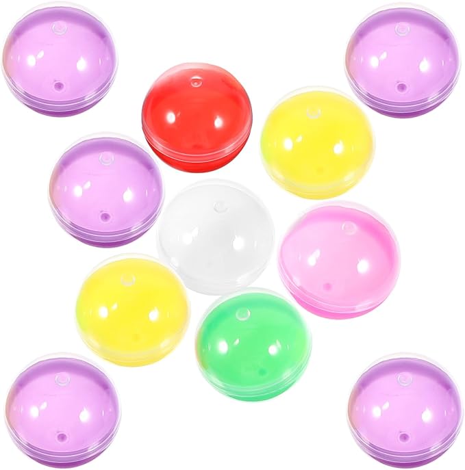 Vaguelly 50Pcs Colorful Plastic Vending Machine Capsules 1.1 Inch Round Balls for Gumball Machines, Party Favors, DIY Crafts, and Surprise Prizes