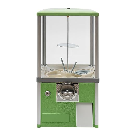 Vending Machine, 20.87Inch Height Candy Gumball Machine with Load Capacity Gumball Bank, Metal Candy Vending Machine for 1.77-1.97Inch Gadget,Portable Candy Dispenser Machine for Retail Shop (Green)