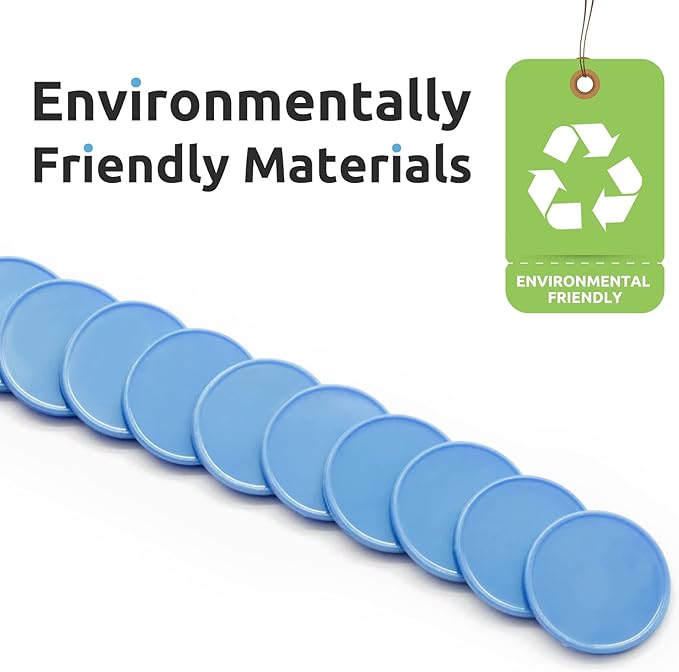 Set of 100 Opaque Plastic Learning Counters Mini Poker Chips Game Tokens with Storage Box (Deepsky Blue, 1 Inch)