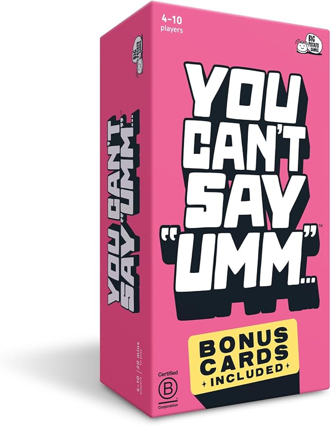 You Can't Say UMM: A Party Game for Families and Adults, Fast-Paced Family Word Game, Must Have for Board Night, Bonus Content Included