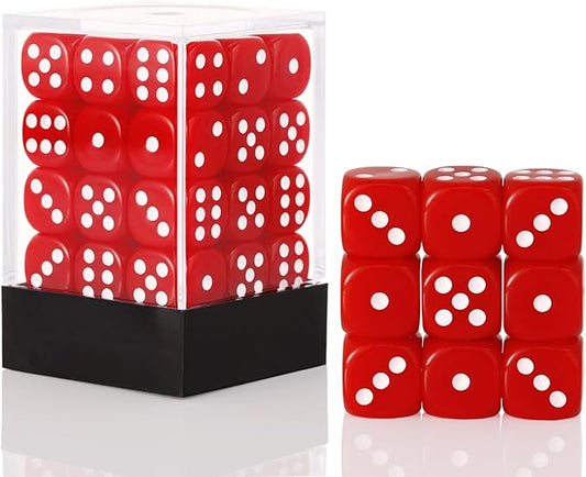 36 Pieces 12mm 6 Sided Mini Dice Set,D6 Game Dice Set,6 Sided Standard Game Dice for Board Games Dice Games Classroom Teaching Dices Game, with Portable Gaming Box(Red)
