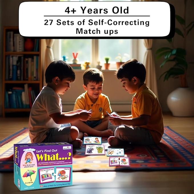 Creative's WH Series - Let's Find Out- What?, Question - Answer Puzzles Game, Learning Games for Kids - Self-Correcting Match Ups Game, Picture Puzzle Game - Preschool Learning Games - Ages 4 & Up