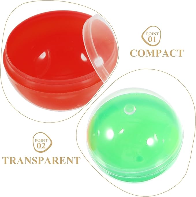 Vaguelly 50Pcs Colorful Plastic Vending Machine Capsules 1.1 Inch Round Balls for Gumball Machines, Party Favors, DIY Crafts, and Surprise Prizes