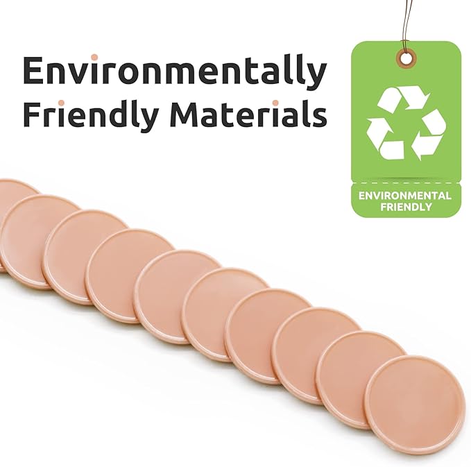 Set of 100 Opaque Plastic Learning Counters Mini Poker Chips Game Tokens with Storage Box (Peachpuff, 1 Inch)