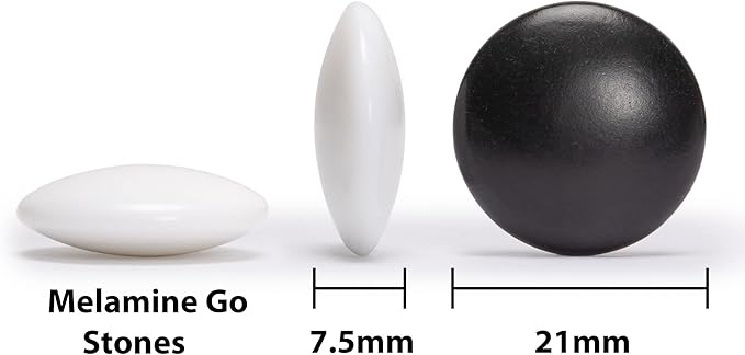 Yellow Mountain Imports Rosewood 1-Inch Folding Go Game Set Board with Double Convex Melamine Stones - Classic Strategy Board Game (Baduk/Weiqi)