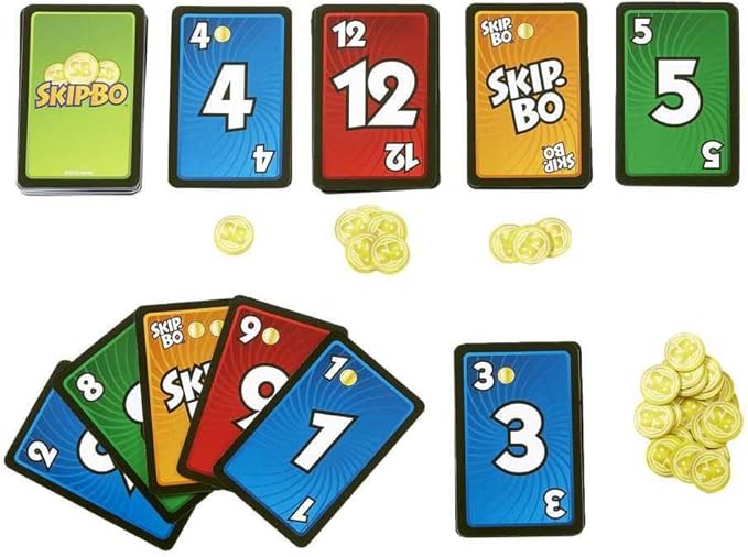 Mattel Games Skip-Bo Masters Card Game for Adults, Family Night & Parties, Play Numbers in Order for 2 for 6 Players