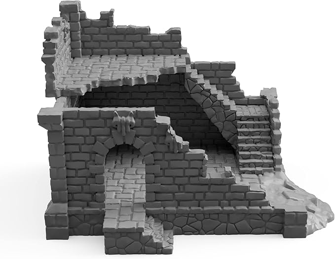 3DEGOS Modular Ruined Set DND Terrain 28mm for Dungeons and Dragons, D&D, Pathfinder, Warhammer 40k, RPG, Miniatures, Age of Sigmar, Tabletop, D and D, Dungeons and Dragons Gifts