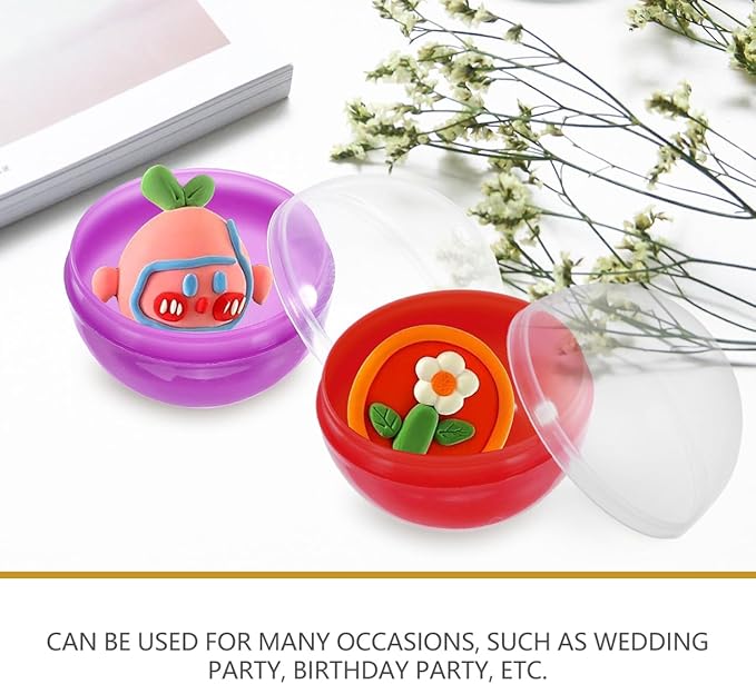 Vaguelly 50Pcs Colorful Plastic Vending Machine Capsules 1.1 Inch Round Balls for Gumball Machines, Party Favors, DIY Crafts, and Surprise Prizes
