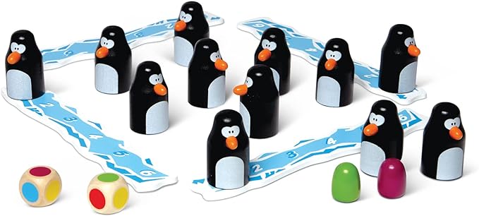 Tabletop Strategy Game, Skill Building Educational Memory Game, for Kids Family Preschool, Ages 4+, Award Winning, Pengoloo (Wooden Version) by Blue Orange Games