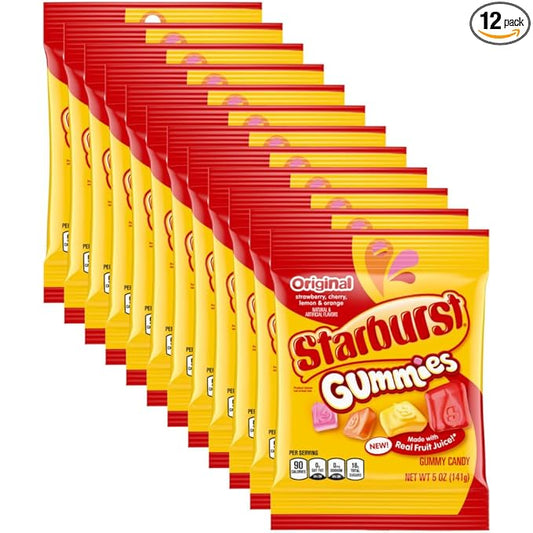 STARBURST Gummies Original Gummy Candy, 5 oz Bag (Pack of 12)
