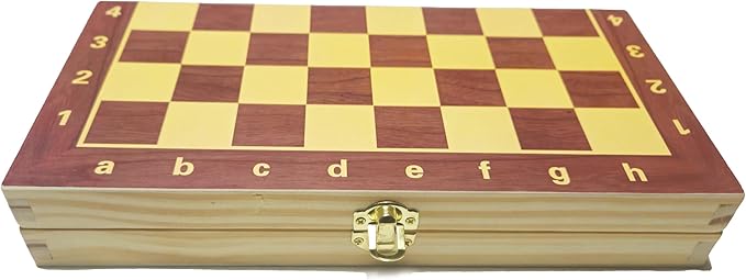 11.8" Magnetic Wooden Folding Chess Set, Game Board Interior for Storage for Adults Beginner Chess Board