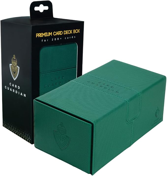 Card Guardian - Premium Double Deck Box (Green) for 200+ cards Trading Card Games TCG Perfect for Magic the gathering (MTG), Commander Deck, Yugioh Deck Box, Sports Card Storage Boxes