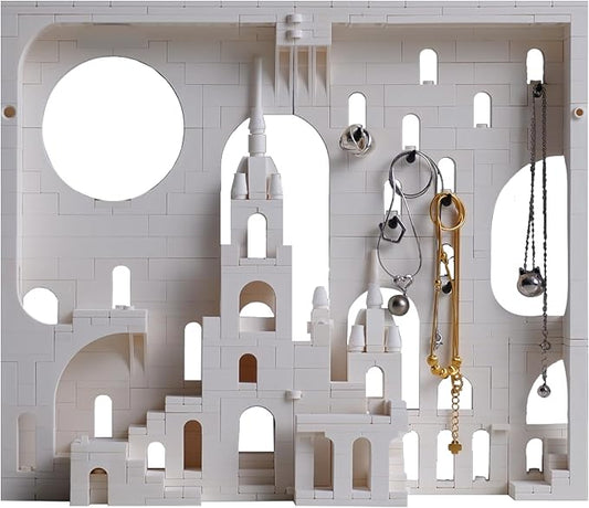 White Secret Realm No.9 Castle Building Block,Architecture Building Blocks(660PCS Gifts for Adults and Kids