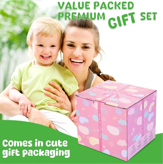 Batlofty Wooden Activity Cube, 8-in-1 Montessori Toys for 1+ Year Old Boys & Girls, Educational Learning Toys for Toddlers Age 1-2, 1st Birthday Gift with Word Cards | Bonus Sorting & Stacking Board