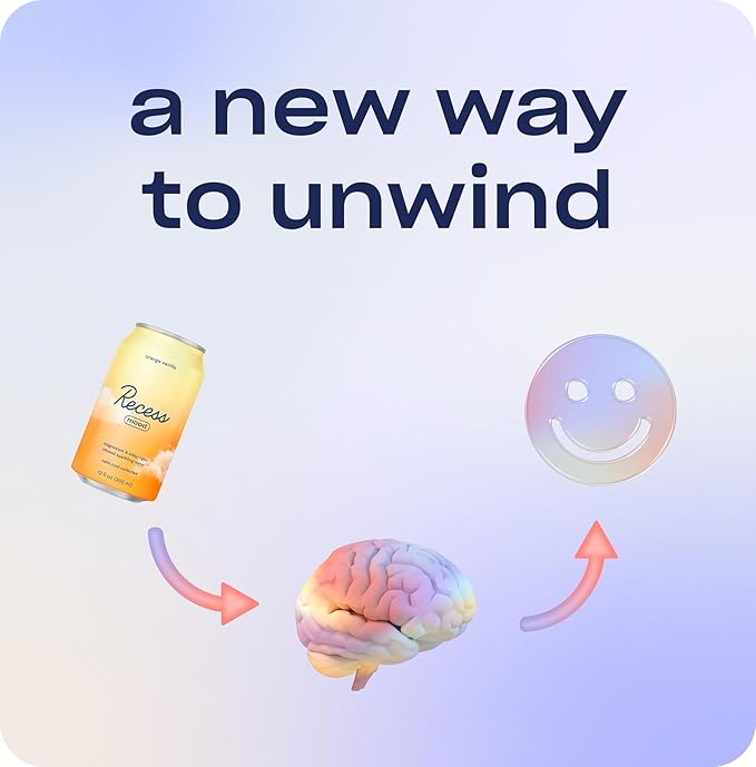 Recess Mood Magnesium Supplement Drink Calming Beverage, 12 Ounce (Orange Vanilla, 12 Pack)