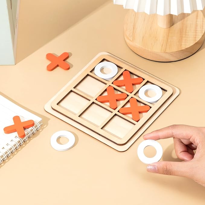 24 Pcs Wooden Tic Tac Toe Game Mini Board Game Xo Chess Board Tic Tac Toe Family Birthday Party Favors Goody Bag Stuffer