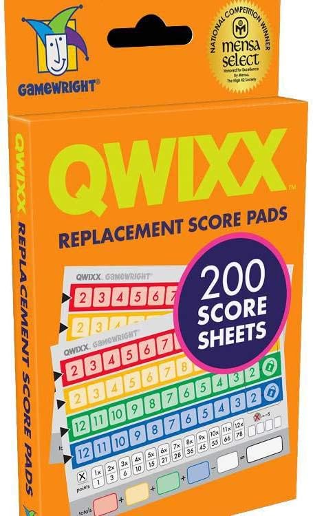 Gamewright Qwixx, Replacement Score Cards Action Game Multi-colored 1 Pack