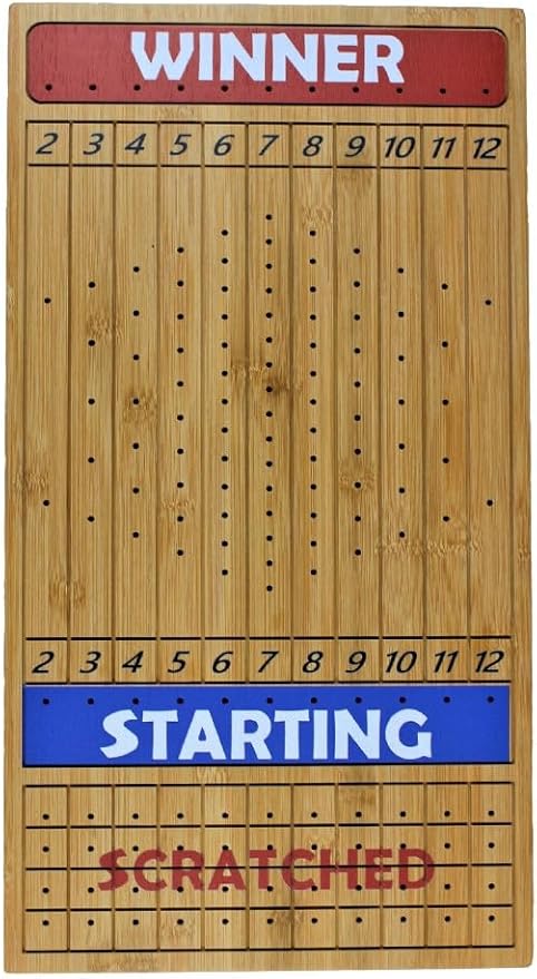 Metal Horse Race Board Game Set with Horse Racing Thick & Solid Wood Game Board(22”/Natrual),11 Luxurious with 4Antique(Gold,Silver,Red Cooper&Bronze) Metal Craft Horses, Dice&Cards (HR-F554)