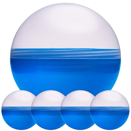 Big Claw Machine Capsules Translucent Blue Plastic Sphere Party Favor Containers Round 5 pcs 6.3 inch Jumbo Plastic Christmas Ornaments Extra Large Gift Box Craft Party Supplies Vending Capsules