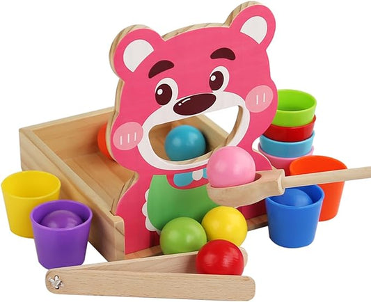 Wooden Feeding Toy for Toddlers - Pretend Food Game for Preschoolers, Play Food Set for Kids, Learning Resources Food Group Activities