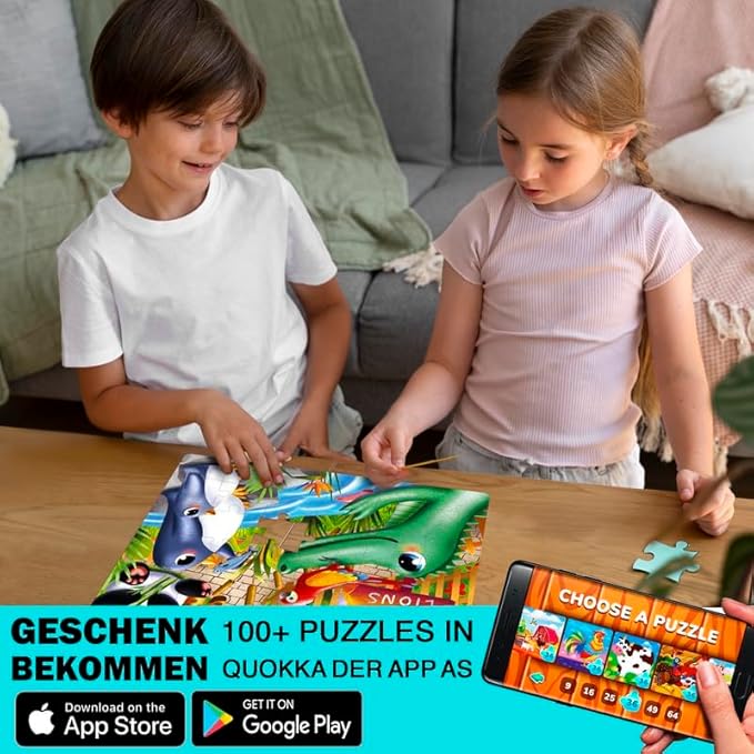 QUOKKA Puzzles for Kids Ages 4-6 - Set of 4x60 Jigsaw Puzzles for Toddlers 3-5 - Zoo, Dogs, Animals Toys for Children 6-8 yo - Gift Educational Game for Boys & Girls