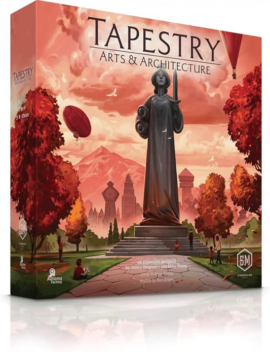 Stonemaier Games: Tapestry: Arts & Architecture Expansion | Add to Tapestry (Base Game) | New Capital City Mats, New Advancement Track, New Civilizations, and More | Ages 14+, 1-5 Players, 120 Mins