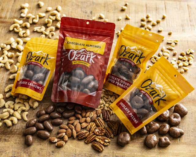 OZARK NUT ROASTERS, Chocolate-Covered Pecans, Chocolate Flavored Savory Snacks, World-Class Gourmet Candied Nuts, Resealable Pack (16.0 oz)