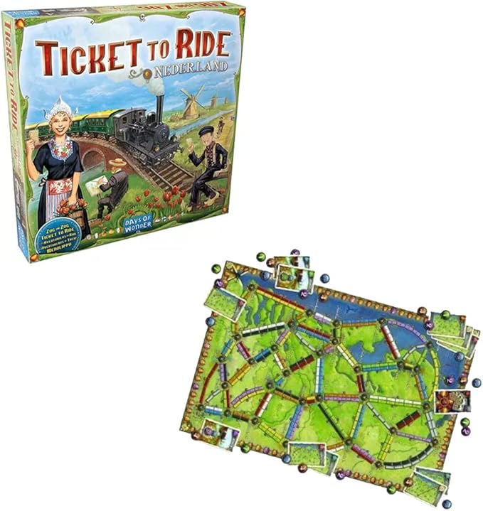 Ticket to Ride Nederland Board Game EXPANSION - Train Route-Building Strategy Game, Fun Family Game for Kids & Adults, Ages 8+, 2-5 Players, 30-60 Minute Playtime, Made by Days of Wonder